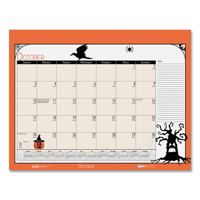 2023-2024 House of Doolittle Seasonal Holiday Depictions 22" x 17" Academic Monthly Desk Pad Calendar, Multicolor (1395-24)