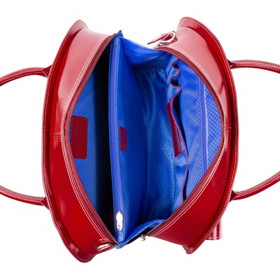 McKlein W Series Laptop Rolling Briefcase, Red Leather (94366)