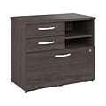 Bush Business Furniture Hybrid 26 Office Storage Cabinet with Drawers and 2 Shelves, Storm Gray (HY