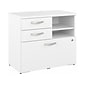 Bush Business Furniture Hybrid 26 Office Storage Cabinet with Drawers and 2 Shelves, White (HYF130W