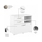 Bush Business Furniture Hybrid 26" Office Storage Cabinet with Drawers and 2 Shelves, White (HYF130WHSU-Z)