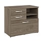 Bush Business Furniture Hybrid 26" Office Storage Cabinet with Drawers and 2 Shelves, Modern Hickory (HYF130MHSU-Z)