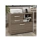 Bush Business Furniture Hybrid 26" Office Storage Cabinet with Drawers and 2 Shelves, Modern Hickory (HYF130MHSU-Z)