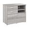 Bush Business Furniture Hybrid 26 Office Storage Cabinet with Drawers and 2 Shelves, Platinum Gray