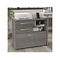 Bush Business Furniture Hybrid 26" Office Storage Cabinet with Drawers and 2 Shelves, Platinum Gray (HYF130PGSU-Z)