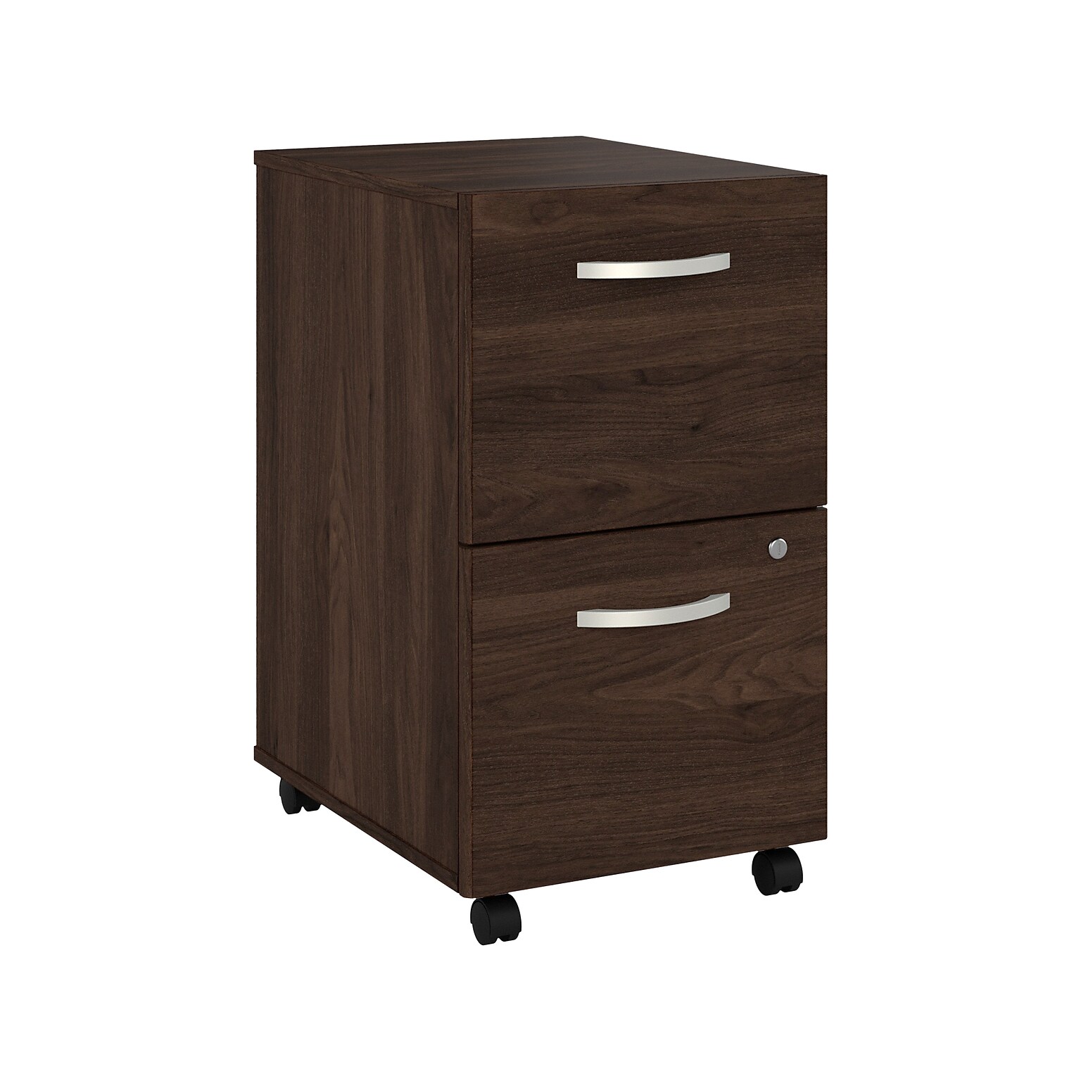 Bush Business Furniture Hybrid 2-Drawer Mobile Vertical File Cabinet, Letter/Legal Size, Lockable, Black Walnut (HYF116BWSU-Z)