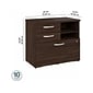 Bush Business Furniture Hybrid 26" Office Storage Cabinet with Drawers and 2 Shelves, Black Walnut (HYF130BWSU-Z)