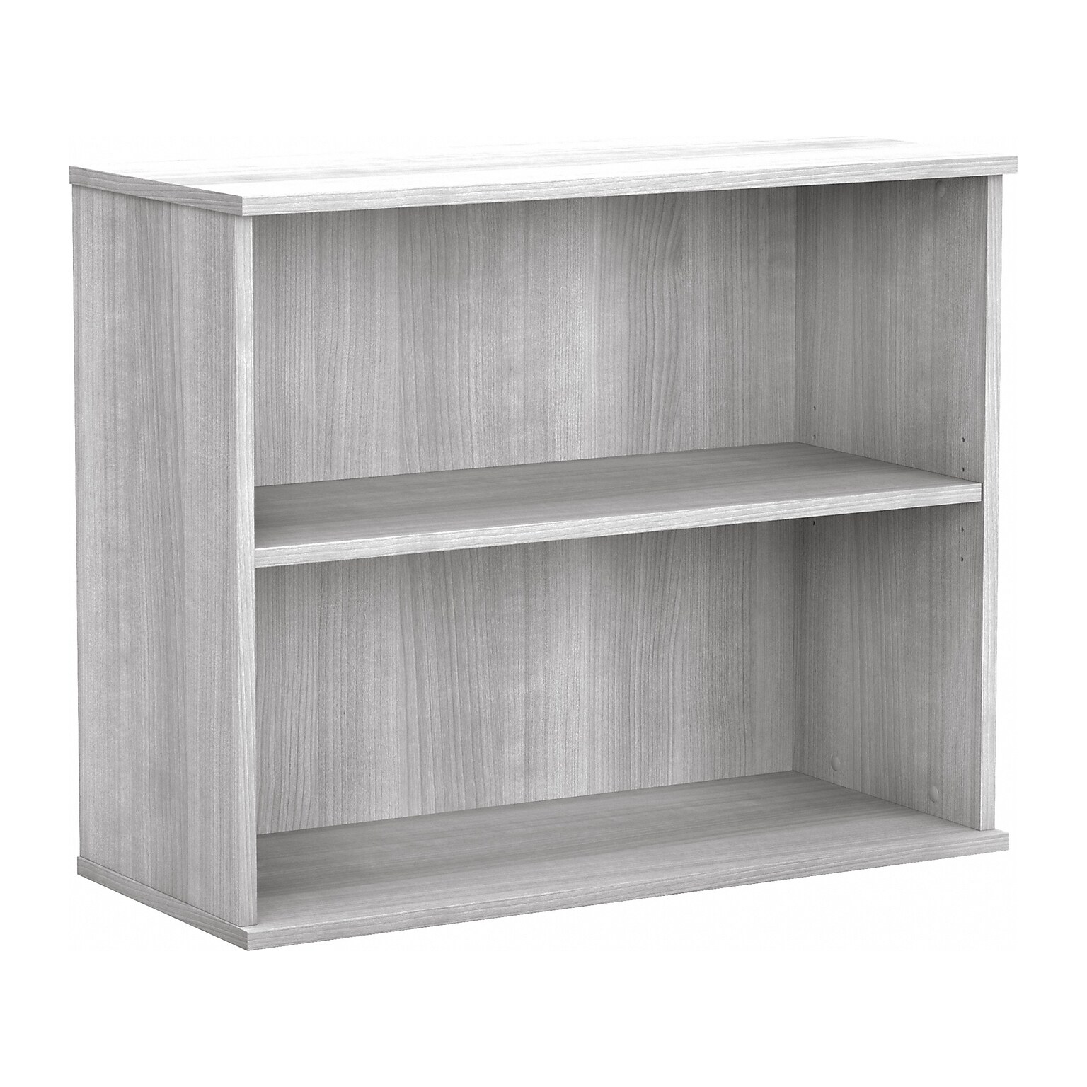 Bush Business Furniture Hybrid 29H 2-Shelf Bookcase with Adjustable Shelf, Platinum Gray Laminated Wood (HY3036PG-Z)