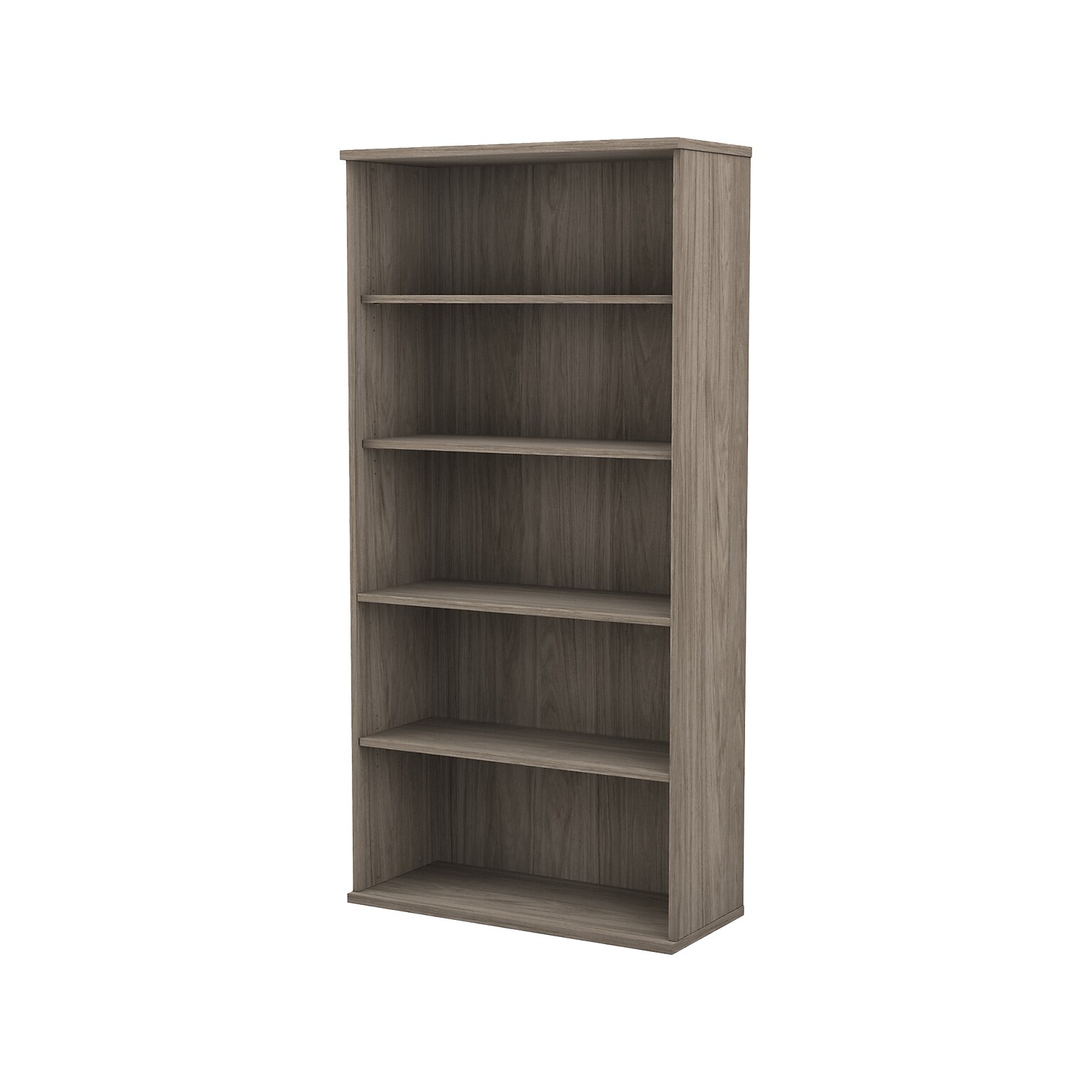 Bush Business Furniture Hybrid 73H 5-Shelf Bookcase with Adjustable Shelves, Modern Hickory Laminated Wood (HYB136MH-Z)