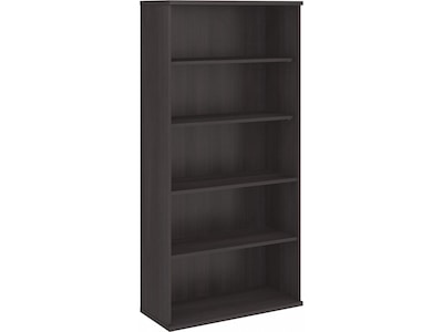 Bush Business Furniture Hybrid 73H 5-Shelf Bookcase with Adjustable Shelves, Storm Gray Laminated W