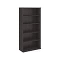 Bush Business Furniture Hybrid 73H 5-Shelf Bookcase with Adjustable Shelves, Storm Gray Laminated W