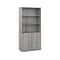 Bush Business Furniture Hybrid 73H 5-Shelf Bookcase with Doors, Platinum Gray Laminated Wood (HYB02