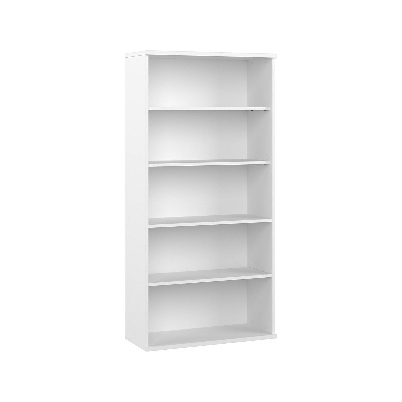 Bush Business Furniture Hybrid 73H 5-Shelf Bookcase with Adjustable Shelves, White Laminated Wood (HYB136WH-Z)