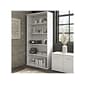 Bush Business Furniture Hybrid 73"H 5-Shelf Bookcase with Adjustable Shelves, White Laminated Wood (HYB136WH-Z)