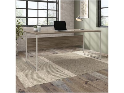 Bush Business Furniture Hybrid 72W Computer Table Desk with Metal Legs, Modern Hickory (HYD172MH)