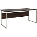 Bush Business Furniture Hybrid 72W Computer Table Desk with Metal Legs, Black Walnut (HYD172BW)