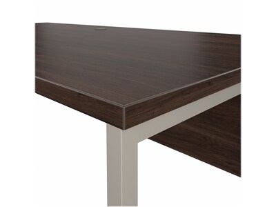 Bush Business Furniture Hybrid 72"W Computer Table Desk with Metal Legs, Black Walnut (HYD172BW)