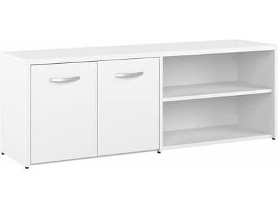 Bush Business Furniture Hybrid 21 Low Storage Cabinet with Doors and 6 Shelves, White (HYS160WH-Z)