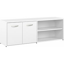 Bush Business Furniture Hybrid 21 Low Storage Cabinet with Doors and 6 Shelves, White (HYS160WH-Z)