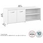 Bush Business Furniture Hybrid 21" Low Storage Cabinet with Doors and 6 Shelves, White (HYS160WH-Z)