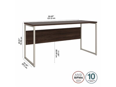 Bush Business Furniture Hybrid 60" W Computer Desk, Black Walnut (HYD260BW)