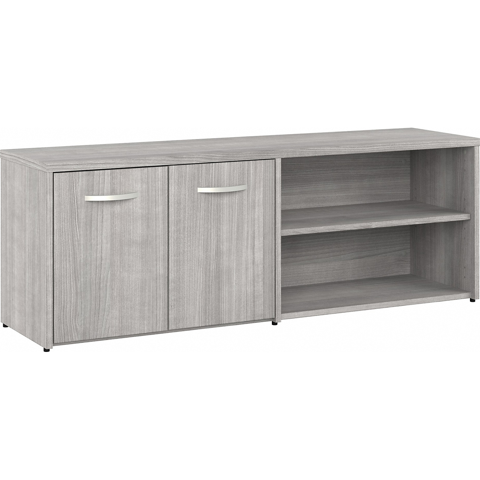 Bush Business Furniture Hybrid 21 Low Storage Cabinet with Doors and 6 Shelves, Platinum Gray (HYS160PG-Z)