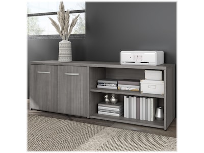 Bush Business Furniture Hybrid 21" Low Storage Cabinet with Doors and 6 Shelves, Platinum Gray (HYS160PG-Z)