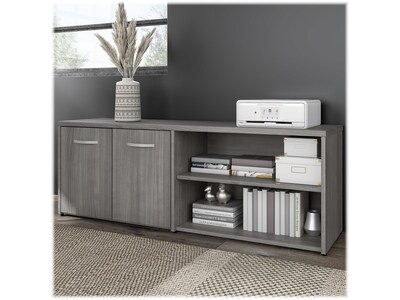 Bush Business Furniture Hybrid 21 Low Storage Cabinet with Doors and 6 Shelves, Platinum Gray (HYS1