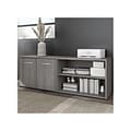 Bush Business Furniture Hybrid 21 Low Storage Cabinet with Doors and 6 Shelves, Platinum Gray (HYS1