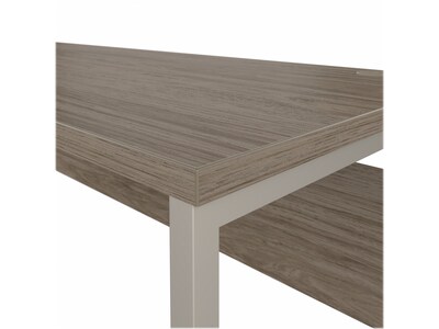 Bush Business Furniture Hybrid 60"W Computer Table Desk with Metal Legs, Modern Hickory (HYD260MH)