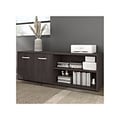 Bush Business Furniture Hybrid 21 Low Storage Cabinet with Doors and 6 Shelves, Storm Gray (HYS160S