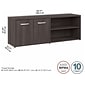 Bush Business Furniture Hybrid 21" Low Storage Cabinet with Doors and 6 Shelves, Storm Gray (HYS160SG-Z)