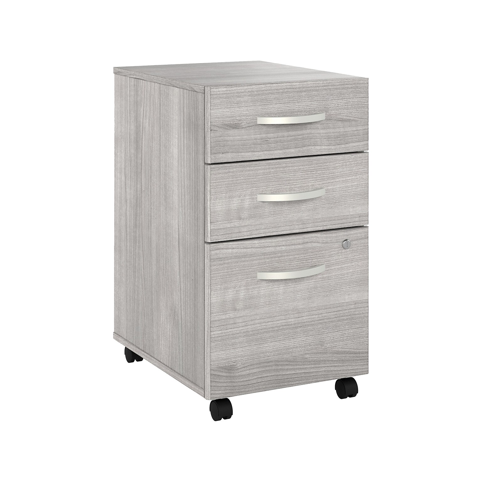 Bush Business Furniture Hybrid 3-Drawer Mobile Vertical File Cabinet, Letter/Legal Size, Lockable, Platinum Gray (HYF216PGSU-Z)