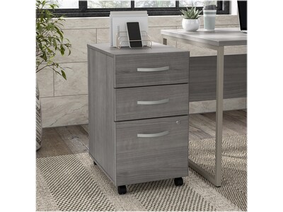 Bush Business Furniture Hybrid 3-Drawer Mobile Vertical File Cabinet, Letter/Legal Size, Lockable, P