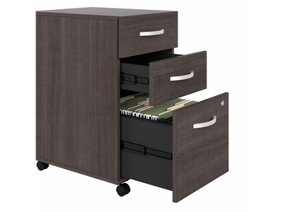 Bush Business Furniture Hybrid 3-Drawer Mobile Vertical File Cabinet, Letter/Legal Size, Lockable, Storm Gray (HYF216SGSU-Z)