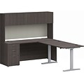 HON Mod 72 Executive Height-Adjustable Workstation with Storage, Slate Teak (HLPL8472HATHTCHSL1)