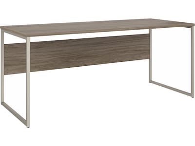 Bush Business Furniture Hybrid 72W Computer Table Desk with Metal Legs, Modern Hickory (HYD373MH)