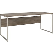 Bush Business Furniture Hybrid 72 W Computer Table Desk with Metal Legs, Modern Hickory (HYD373MH)