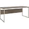 Bush Business Furniture Hybrid 72W Computer Table Desk with Metal Legs, Modern Hickory (HYD373MH)