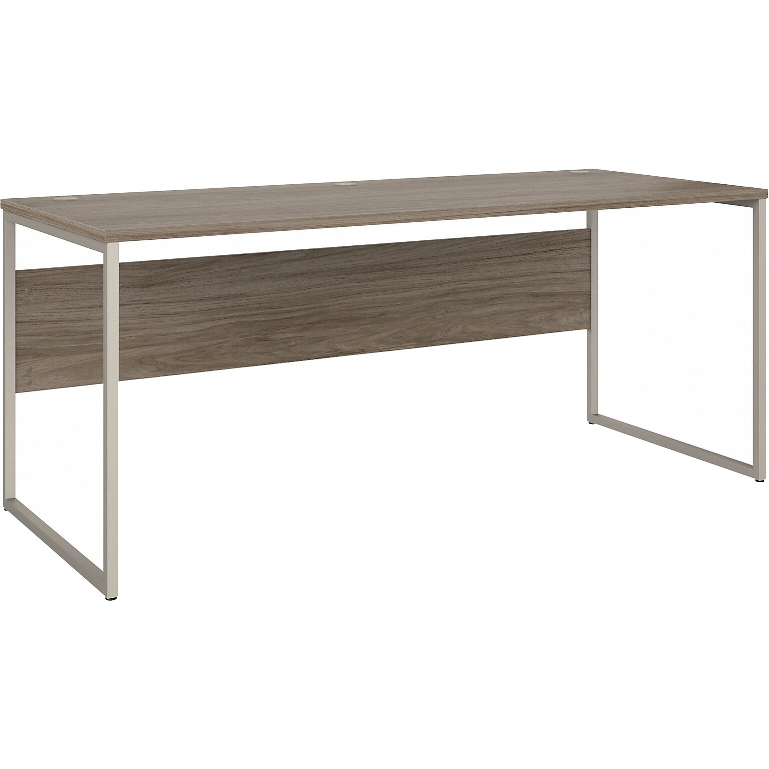 Bush Business Furniture Hybrid 72W Computer Table Desk with Metal Legs, Modern Hickory (HYD373MH)