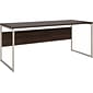Bush Business Furniture Hybrid 72"W Computer Table Desk with Metal Legs, Black Walnut (HYD373BW)