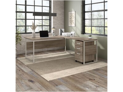 Bush Business Furniture Hybrid 72W L Shaped Table Desk with 3 Drawer Mobile File Cabinet, Modern Hi