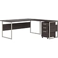 Bush Business Furniture Hybrid 72 W L-Shaped Table Desk with 3-Drawer Mobile File Cabinet Bundle, S