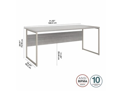 Bush Business Furniture Hybrid 72"W x 36"D Computer Table Desk with Metal Legs, Platinum Gray (HYD172PG)