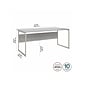 Bush Business Furniture Hybrid 72"W x 36"D Computer Table Desk with Metal Legs, Platinum Gray (HYD172PG)