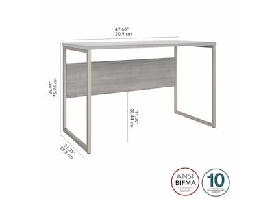 Bush Business Furniture Hybrid 48"W Computer Table Desk with Metal Legs, Platinum Gray (HYD148PG)