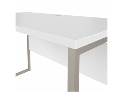 Bush Business Furniture Hybrid 48"W Computer Table Desk with Metal Legs, White (HYD148WH)