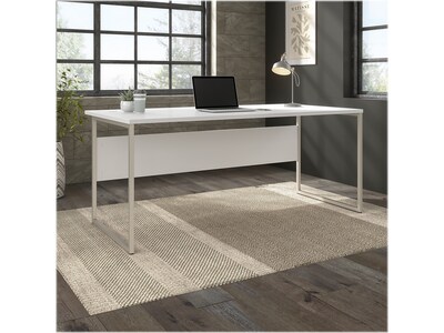 Bush Business Furniture Hybrid 72"W Computer Table Desk with Metal Legs, White (HYD172WH)