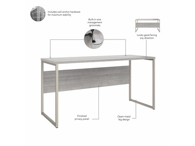 Bush Business Furniture Hybrid 60"W Computer Table Desk with Metal Legs, Platinum Gray (HYD260PG)