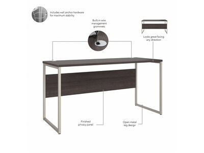 Bush Business Furniture Hybrid 60"W Computer Table Desk with Metal Legs, Storm Gray (HYD260SG)